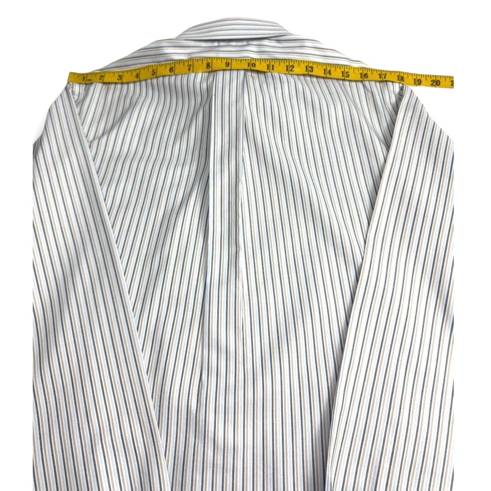Brooks Brothers Men's Non-Iron Dress Shirt – 100% Supima Cotton, Striped, Size M - Picture 9 of 16